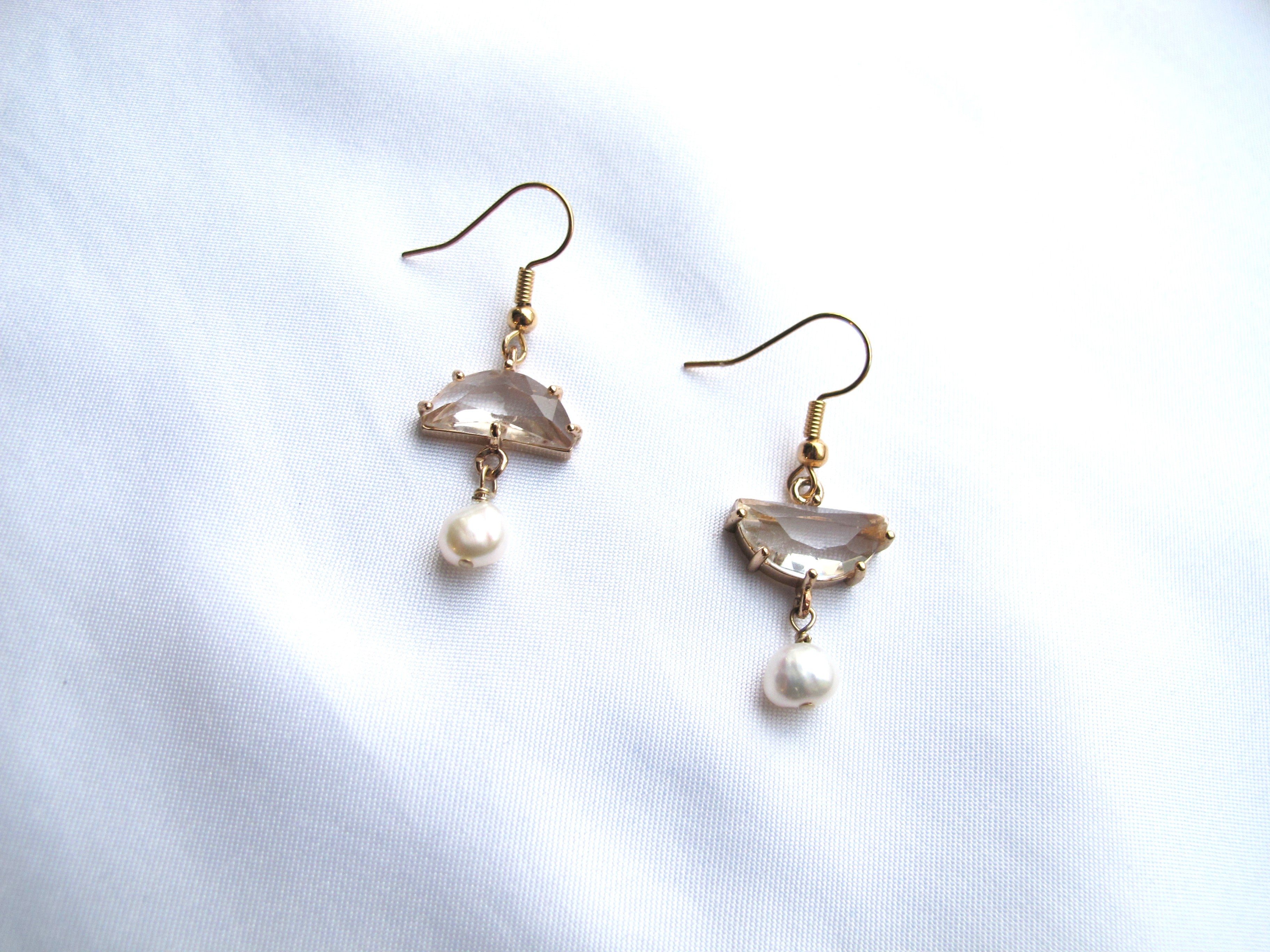 14K Gold Plated with Pearl and Zircon Earrings – Batam
