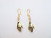 14k Gold Hands with Zircon Drop Earrings -Shanghai