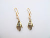 Load image into Gallery viewer, 14k Gold Hands with Zircon Drop Earrings -Shanghai