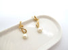 Twisted 14K gold with freh water pearl earrings – Bucharest