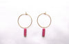18K Gold Hoops with Stone – Riga