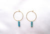 18K Gold Hoops with Stone -Auckland