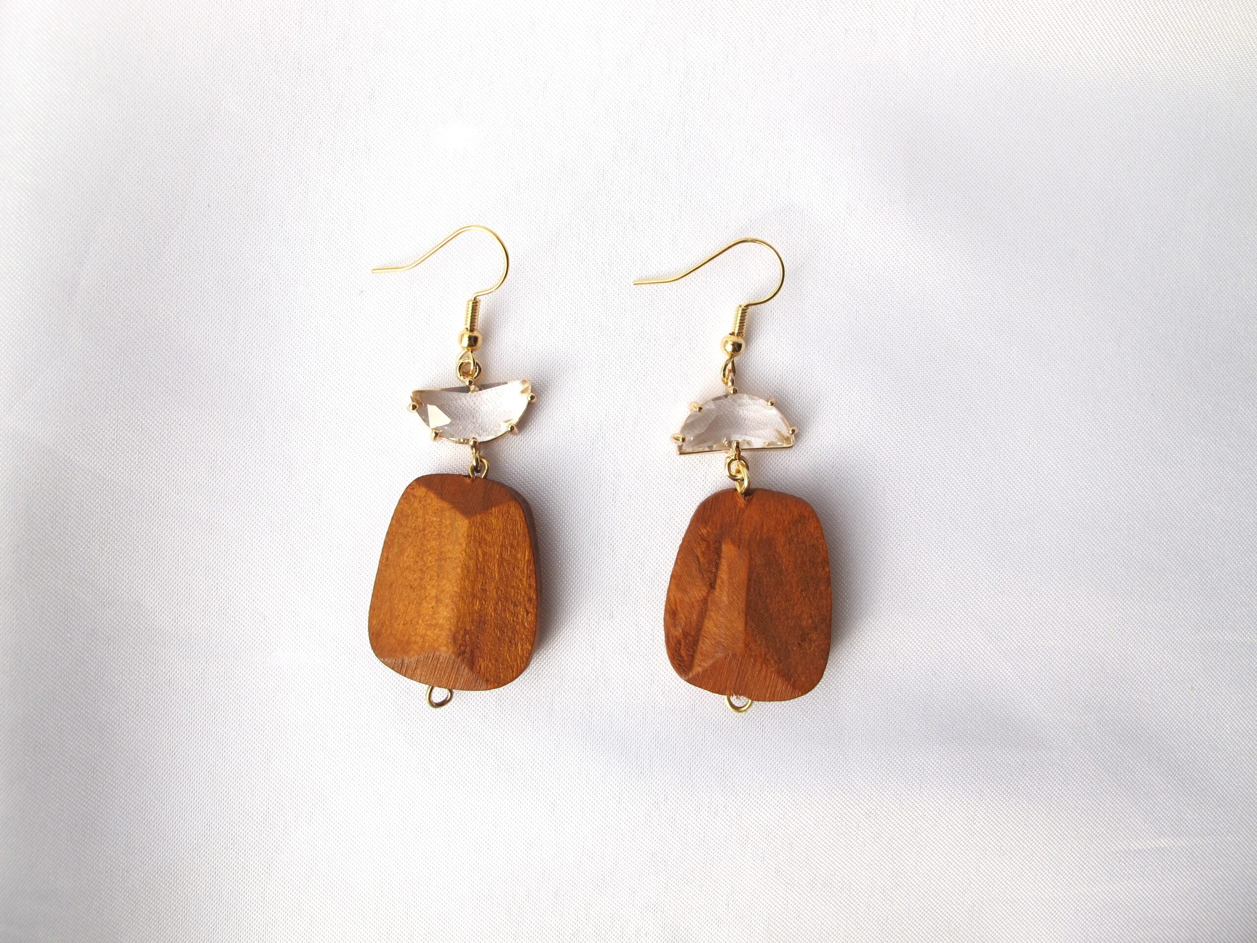 14K Gold Wood with Zircon Earrings – Zermatt