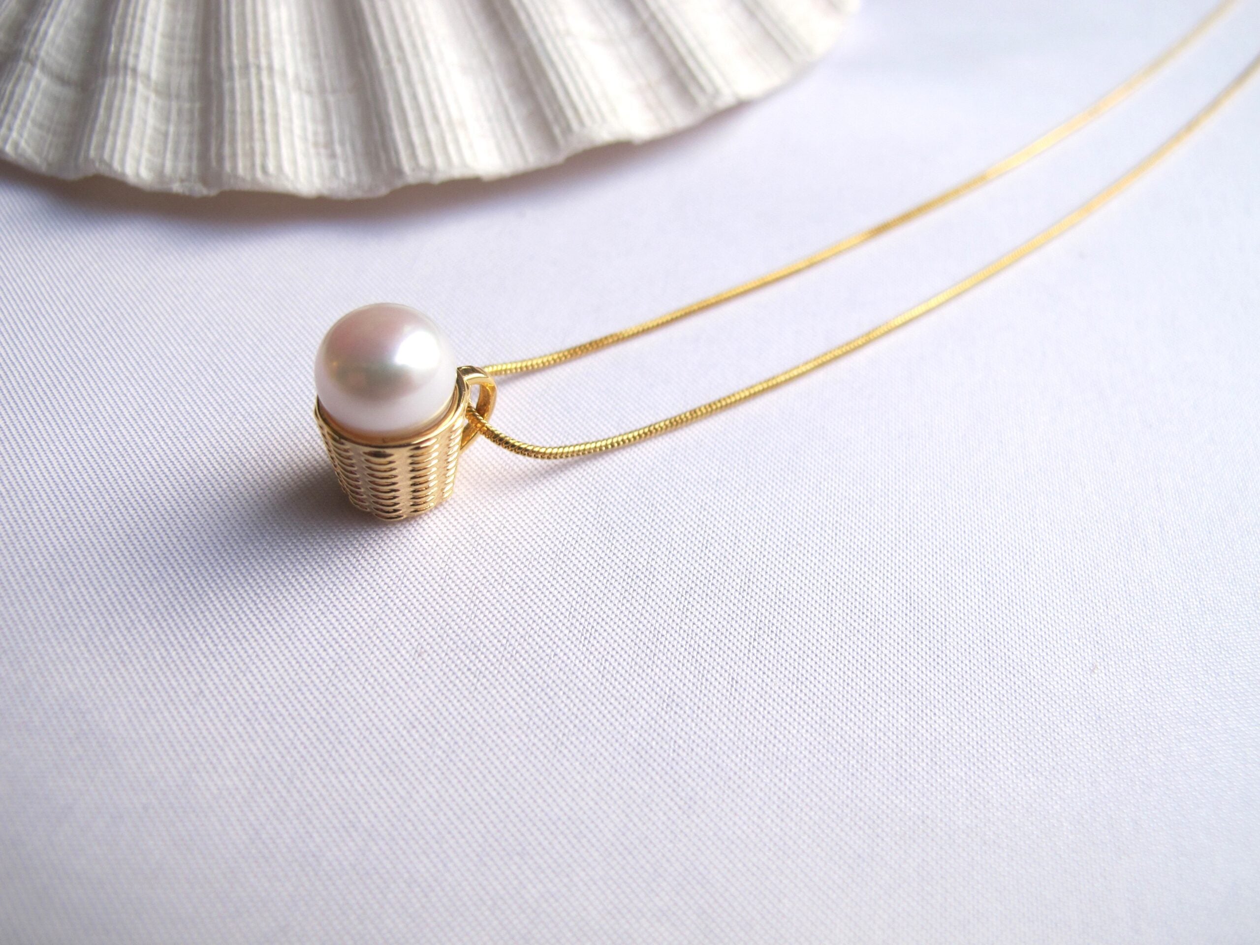 14K Gold Pearl Cup Necklace – Portland