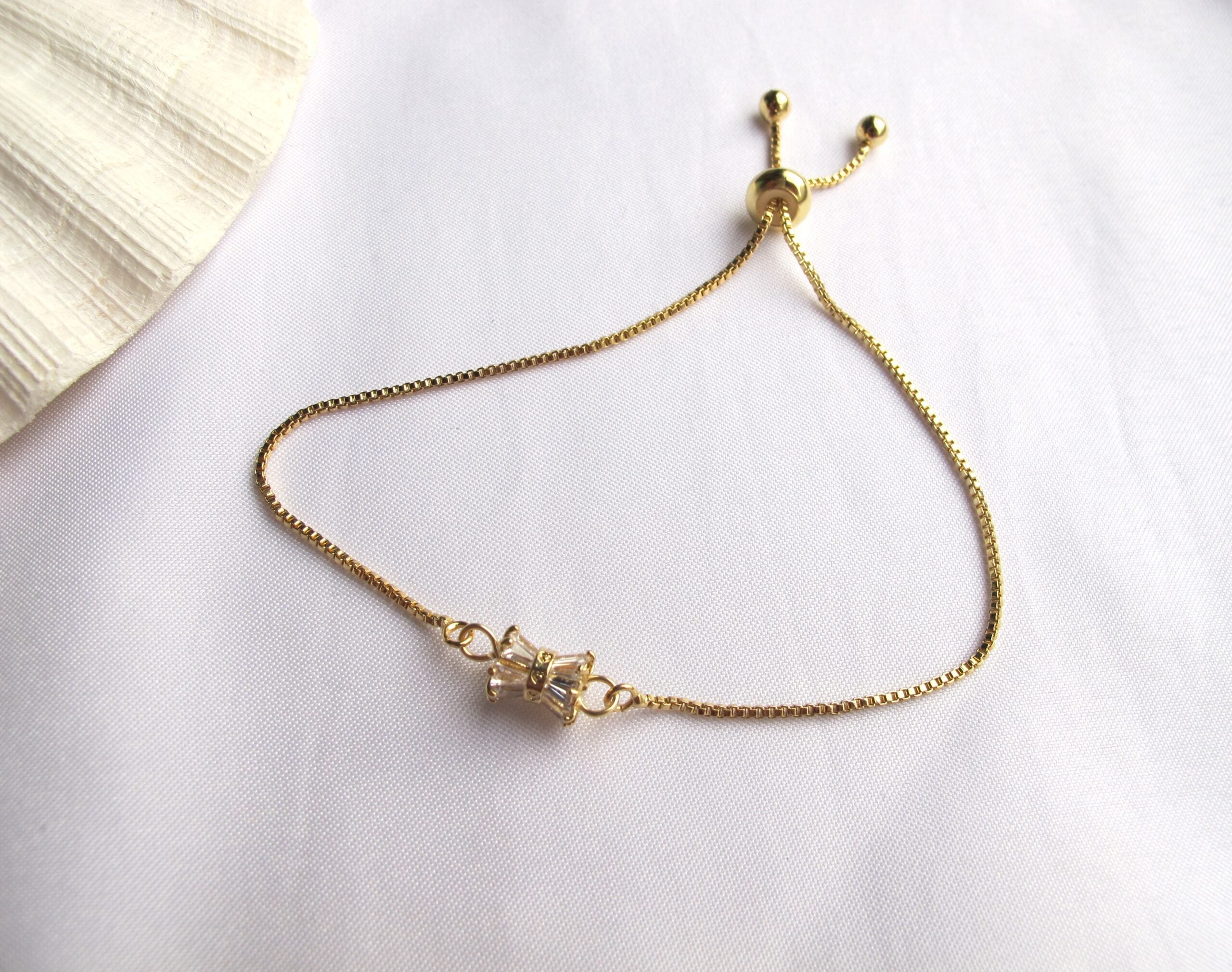 14K Gold Filled Adjustable Zircon Necklace & Bracelet – Courchevel