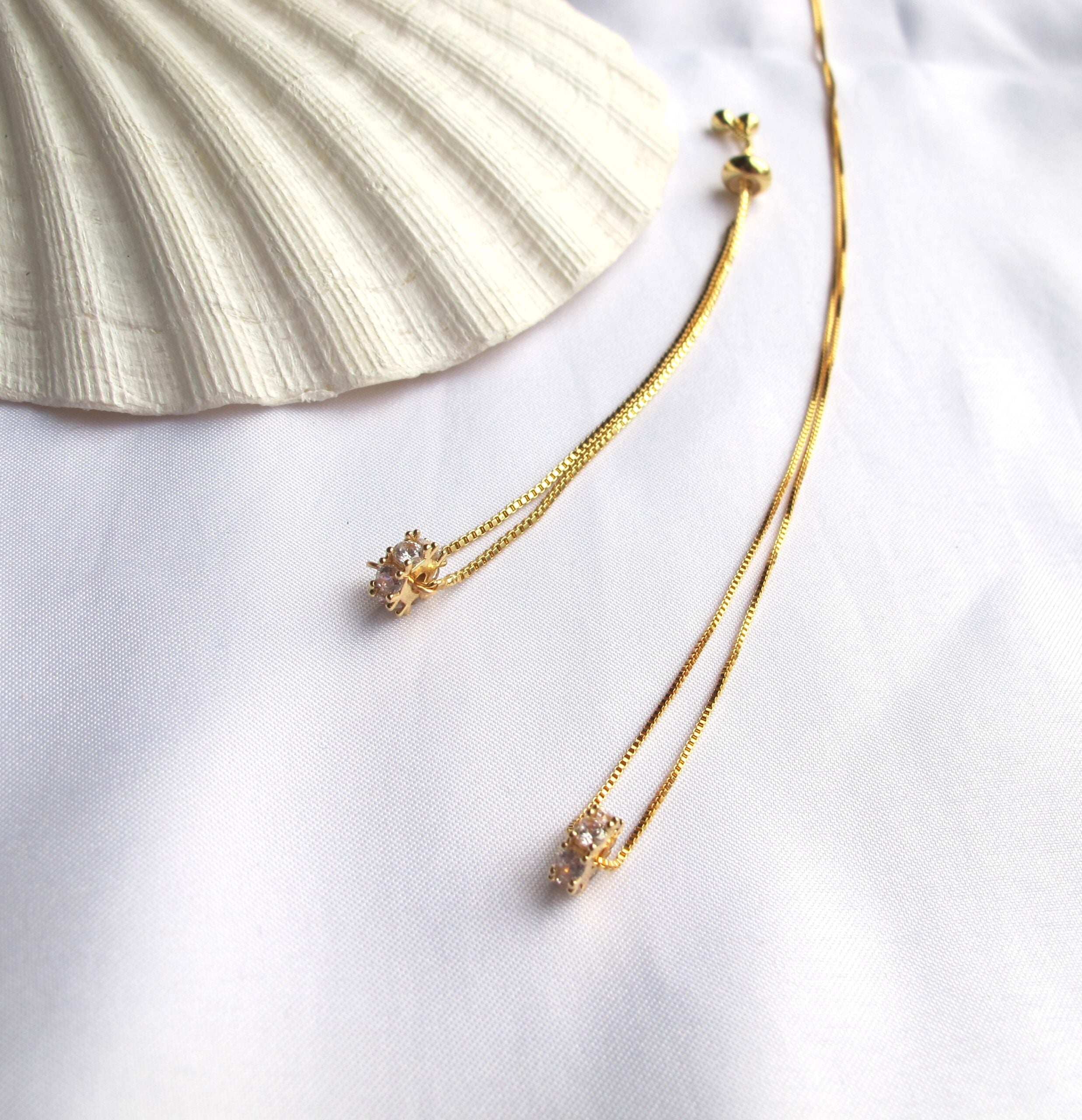 14K Gold Filled Adjustable Zircon Necklace & Bracelet – Courchevel