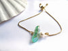 Green Stone with fresh water pearl bracelet – Telluride
