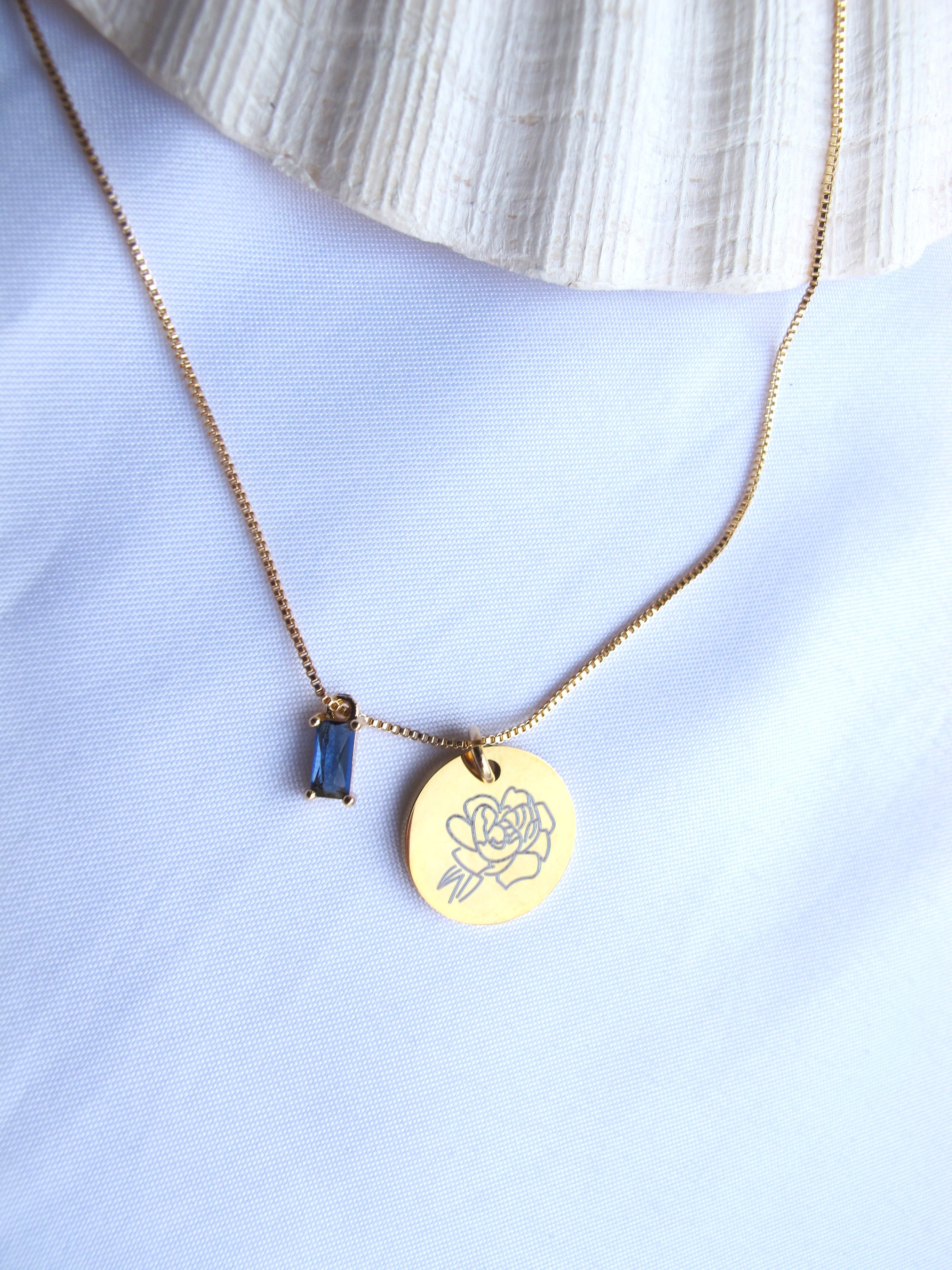 14K Gold Filled Personalized Birth Flower Necklace - Christmas Gifts for Her