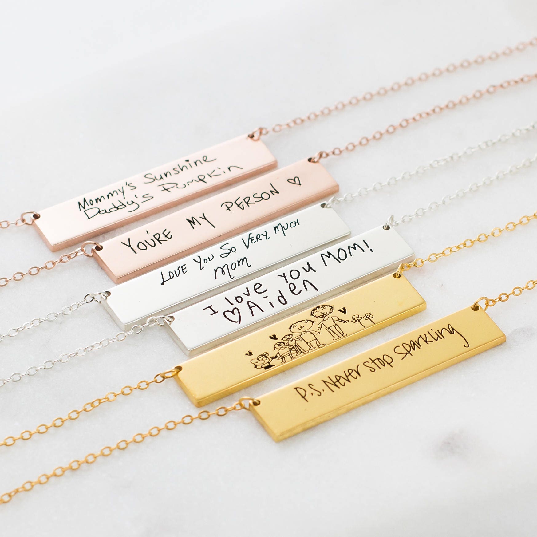 Handwriting Jewelry • Engraved Actual Handwriting Necklace• Personalized Gift for Her