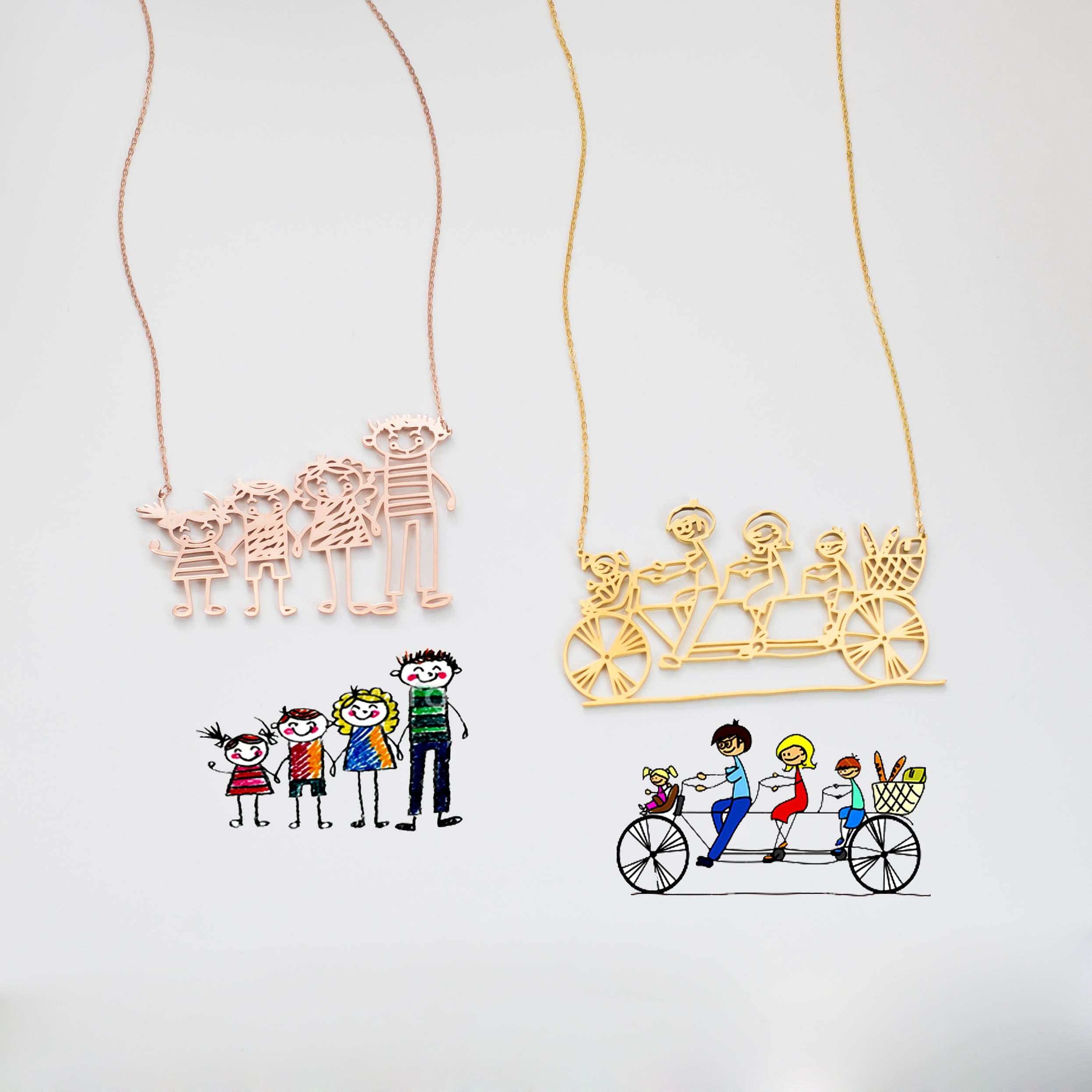 Actual Kids Drawing Necklace • Children Artwork Necklace •Personalized Necklace