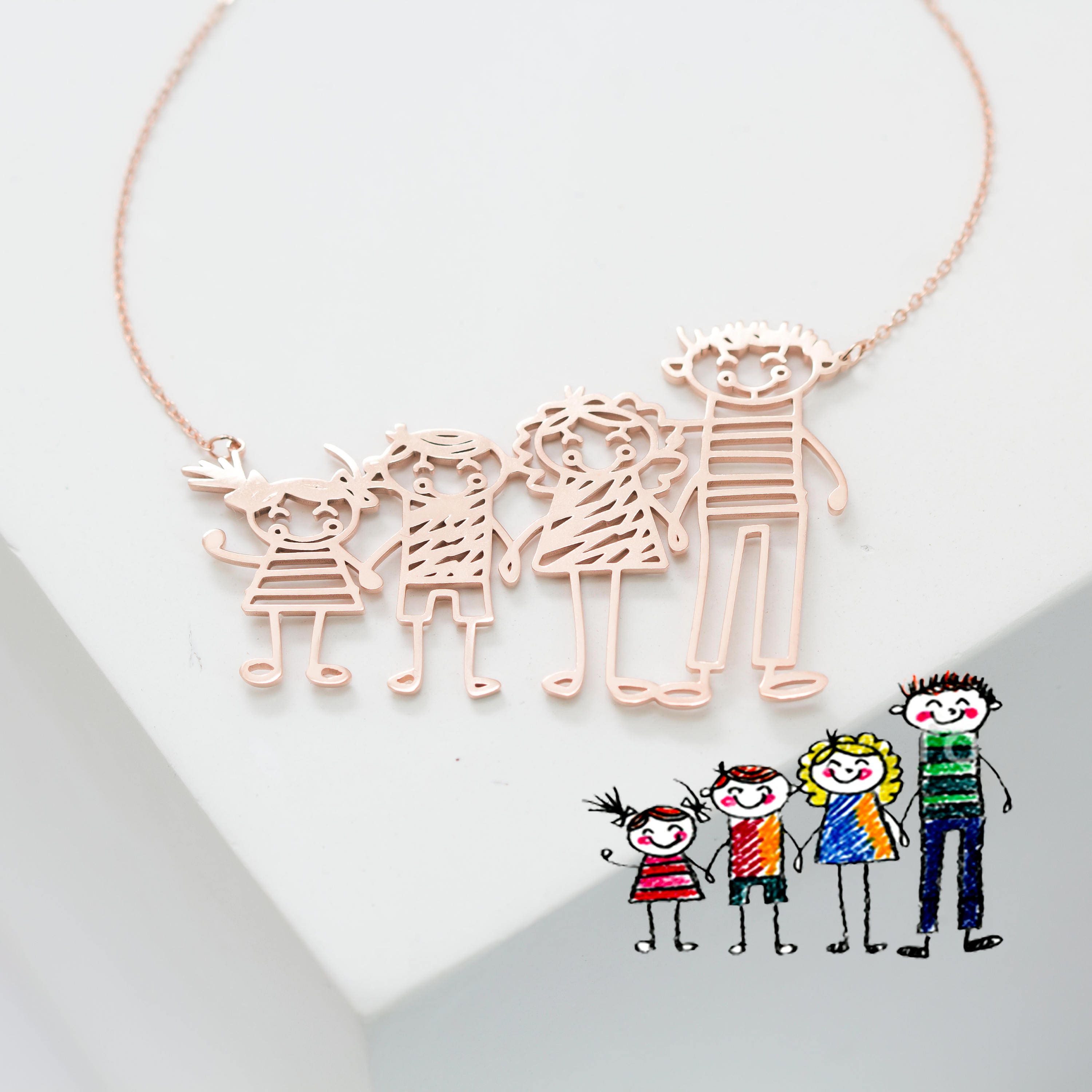 Actual Kids Drawing Necklace • Children Artwork Necklace •Personalized Necklace